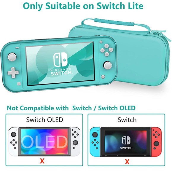 Teal Switch Lite Carrying Case With 4 Thumbgrips - Picture 2 of 8